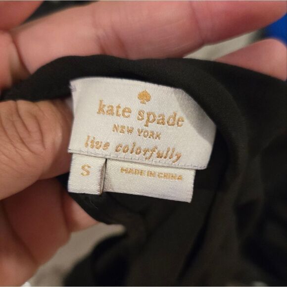 Kate Spade Pleated Crepe Top Black Size Small - Picture 7 of 12